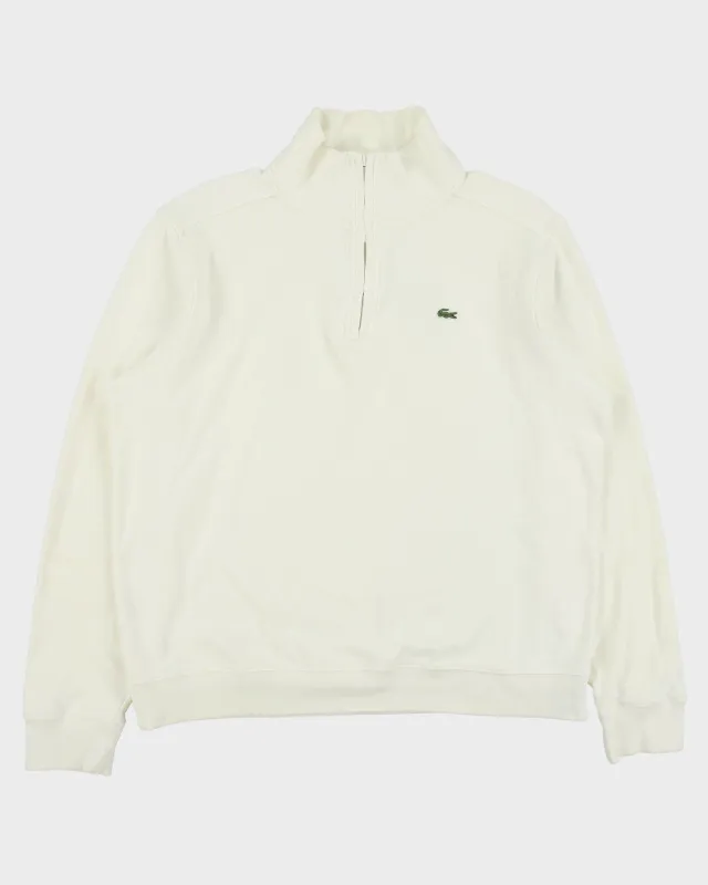 Vintage Y2K 00s Lacoste Classic Croc Pique Funnel Neck Quarter-Zip Sweatshirt - XL made by Lacoste