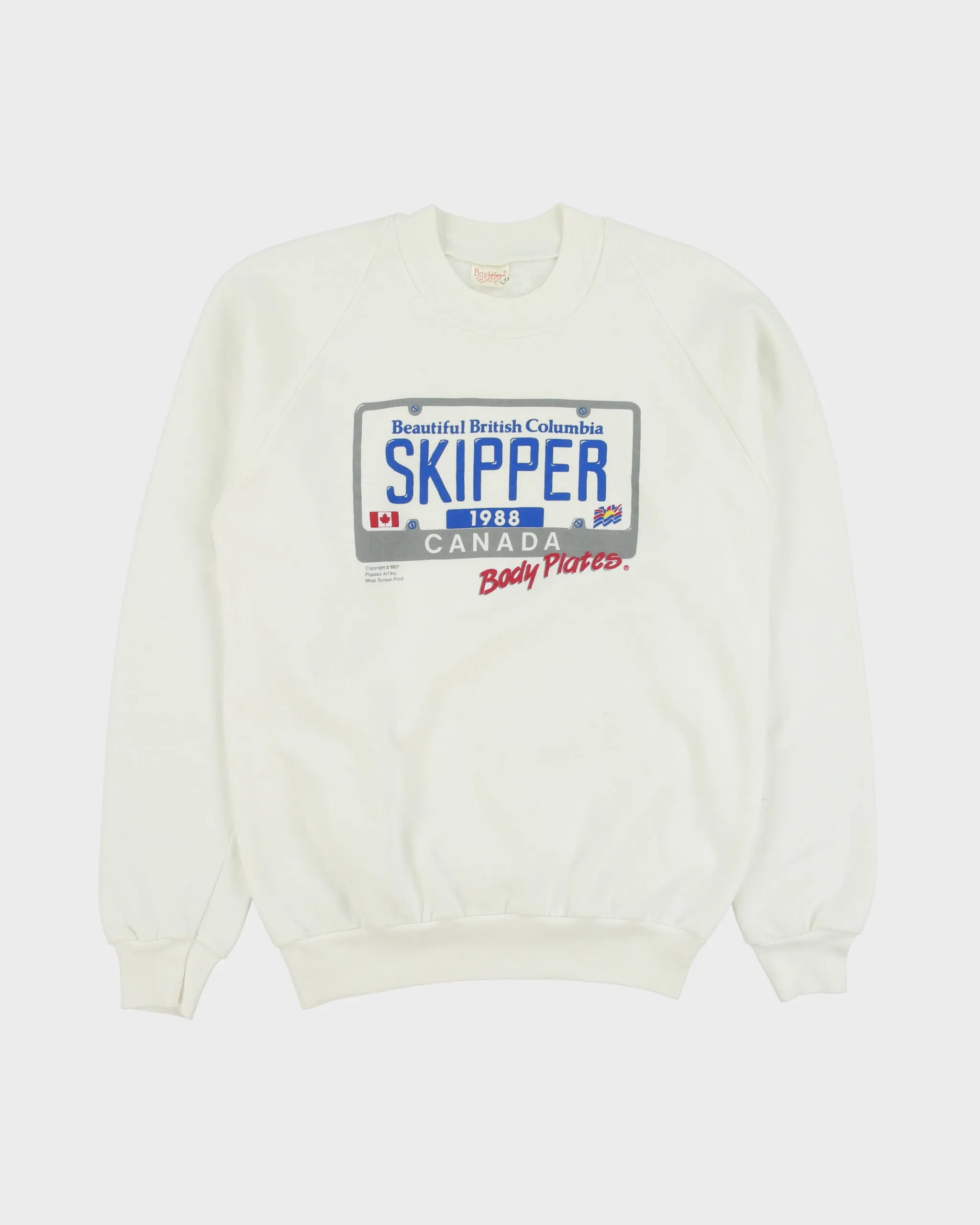 Vintage 1988 Body Plates British Columbia Pigasso Art Inc. Made In Canada Crewneck Sweatshirt - L sold by Rokit