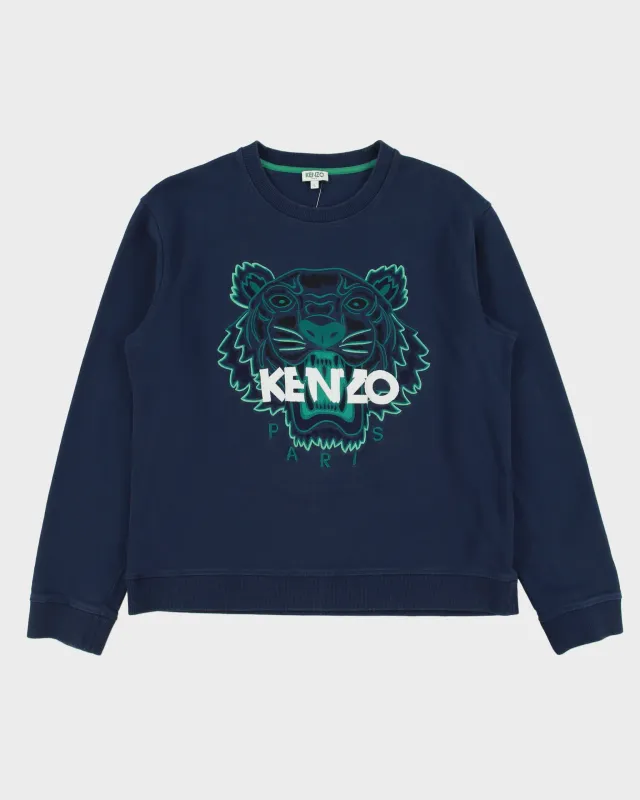 Kenzo Navy Embroidered Classic Tiger Crewneck Sweatshirt - L made by Kenzo
