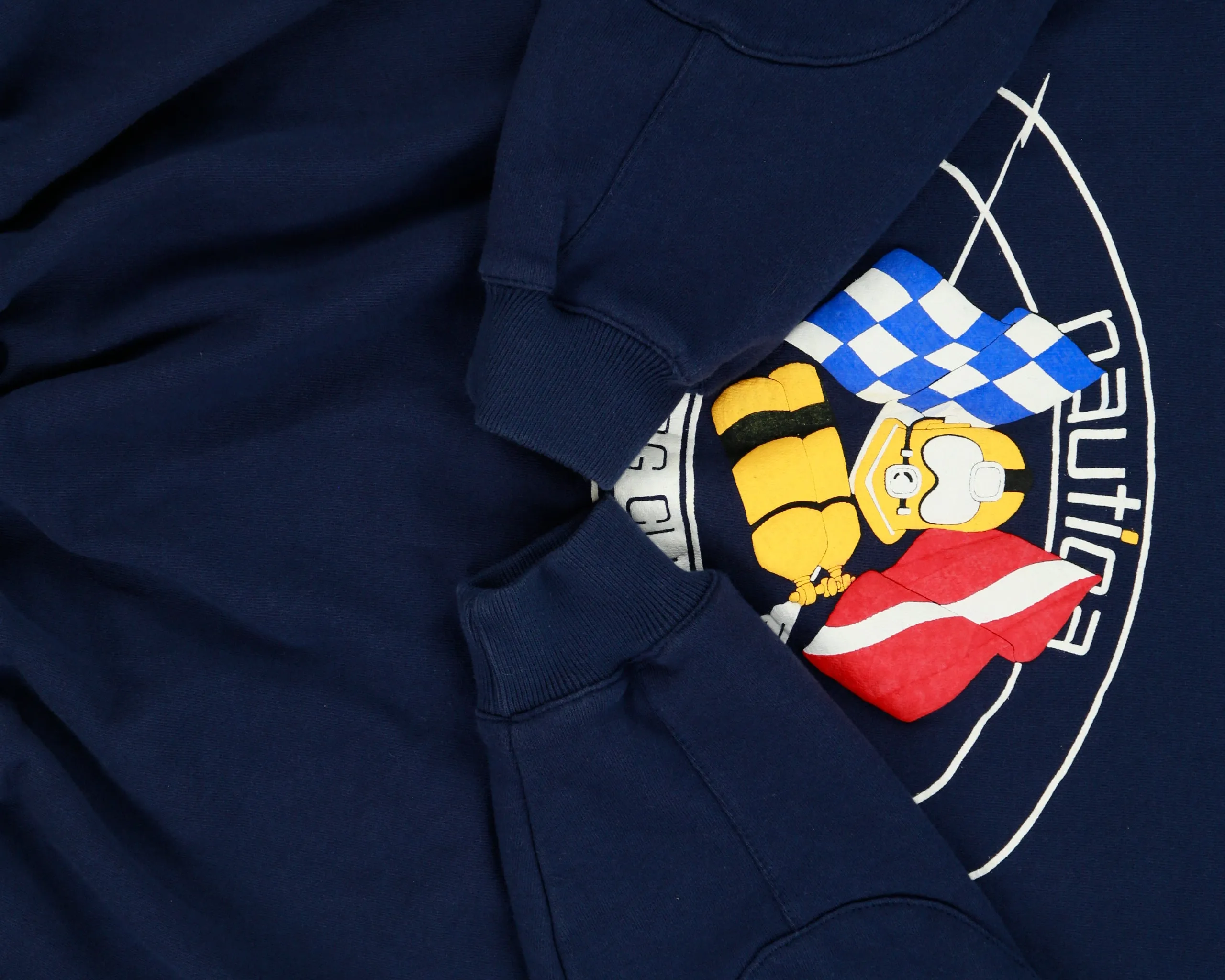 Vintage 1990s Nautica Diving Club Navy Puff Print High-Neck Crewneck Sweatshirt - L sold by Rokit product image thumbnail 4