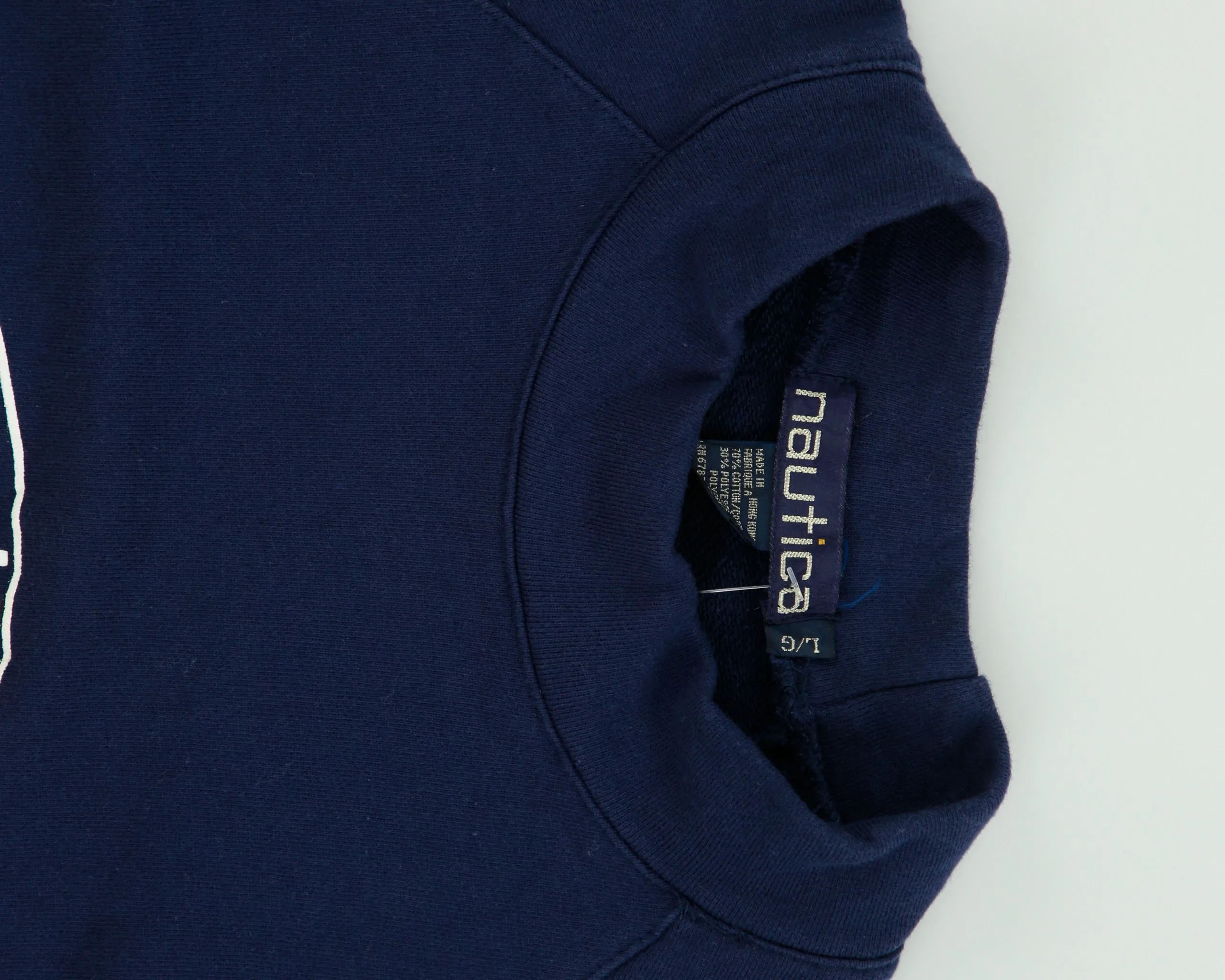 Vintage 1990s Nautica Diving Club Navy Puff Print High-Neck Crewneck Sweatshirt - L sold by Rokit product image thumbnail 5