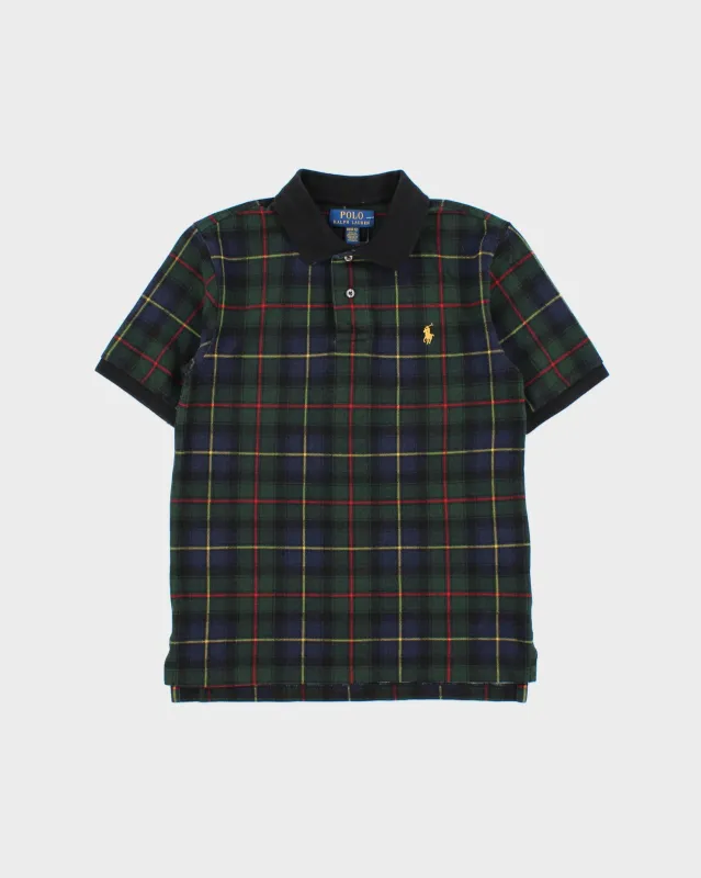Vintage Polo Ralph Lauren Blackwatch Tartan Women's Short Sleeve Polo Shirt - M made by Ralph Lauren
