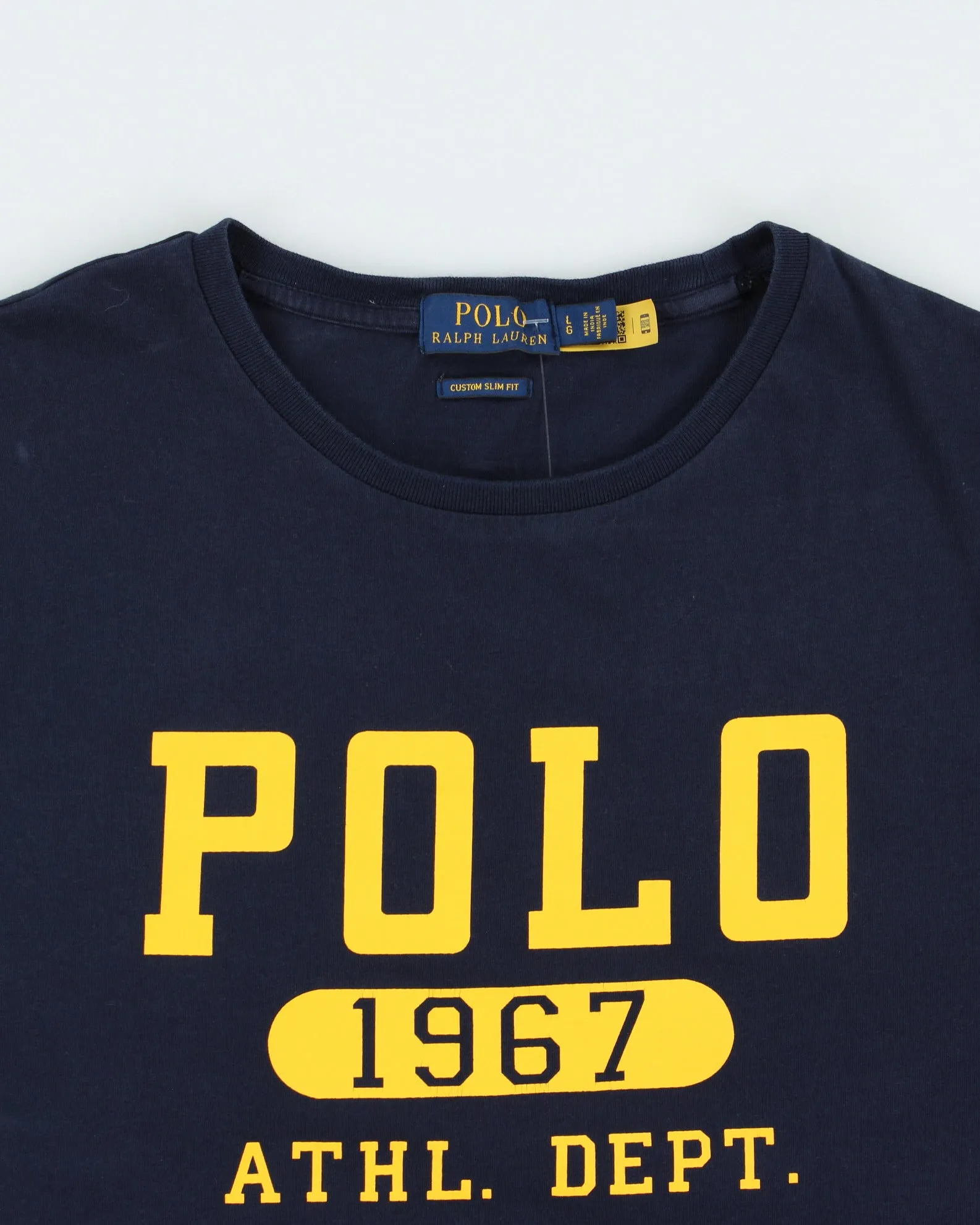 Vintage Polo Ralph Lauren Athl. Dept. Heavyweight Single Stitch Custom Slim Fit Crewneck T-Shirt - L sold by Rokit product image thumbnail 5