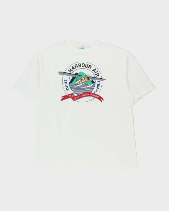 Vintage 1993 Harbour Air British Columbia Heavyweight Single Stitch Made In Canada Crewneck T-Shirt - XL made by Rokit