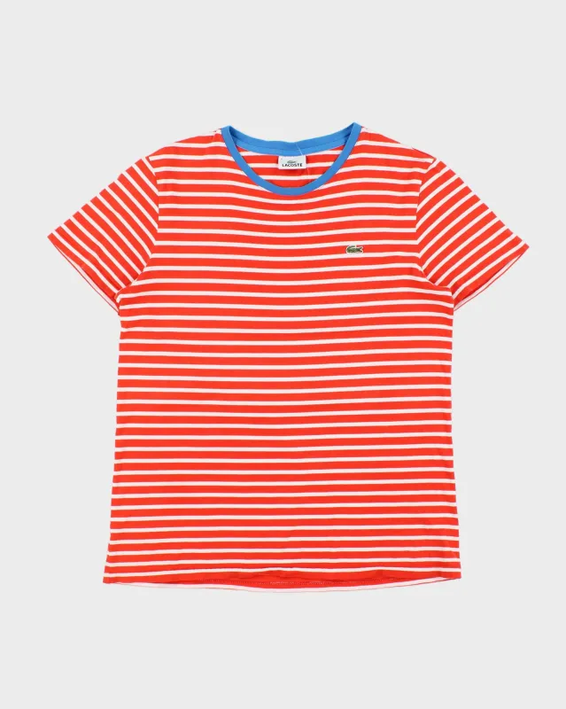 Vintage Y2K 00s Lacoste Striped Croc Pique Crewneck T-Shirt - M made by Lacoste
