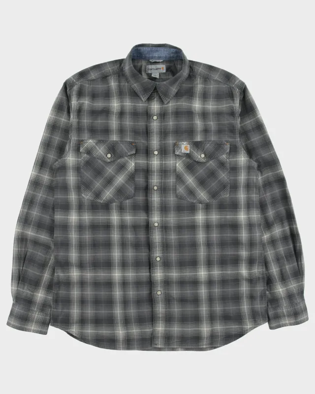 Vintage Carhartt Rugged Flex Plaid Pearl Snap Button Regular Fit Long Sleeve Workwear Shirt - M made by Carhartt