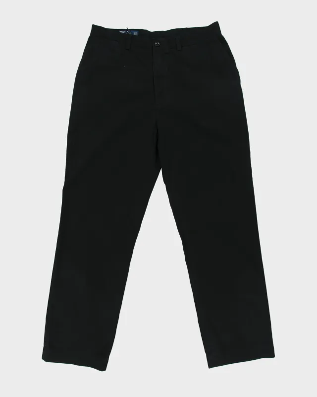 Vintage Y2K 00s Polo Ralph Lauren Black Classic Chino Relaxed Fit Straight Leg 'Prospect Pant' Trousers - W35 L32 made by Ralph Lauren