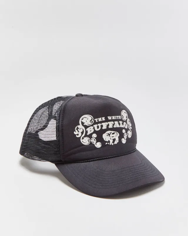 Vintage The White Buffalo Country Folk Rock Puff Print Rope Peak Curve Brim Otto Trucker Hat - OS made by Rokit