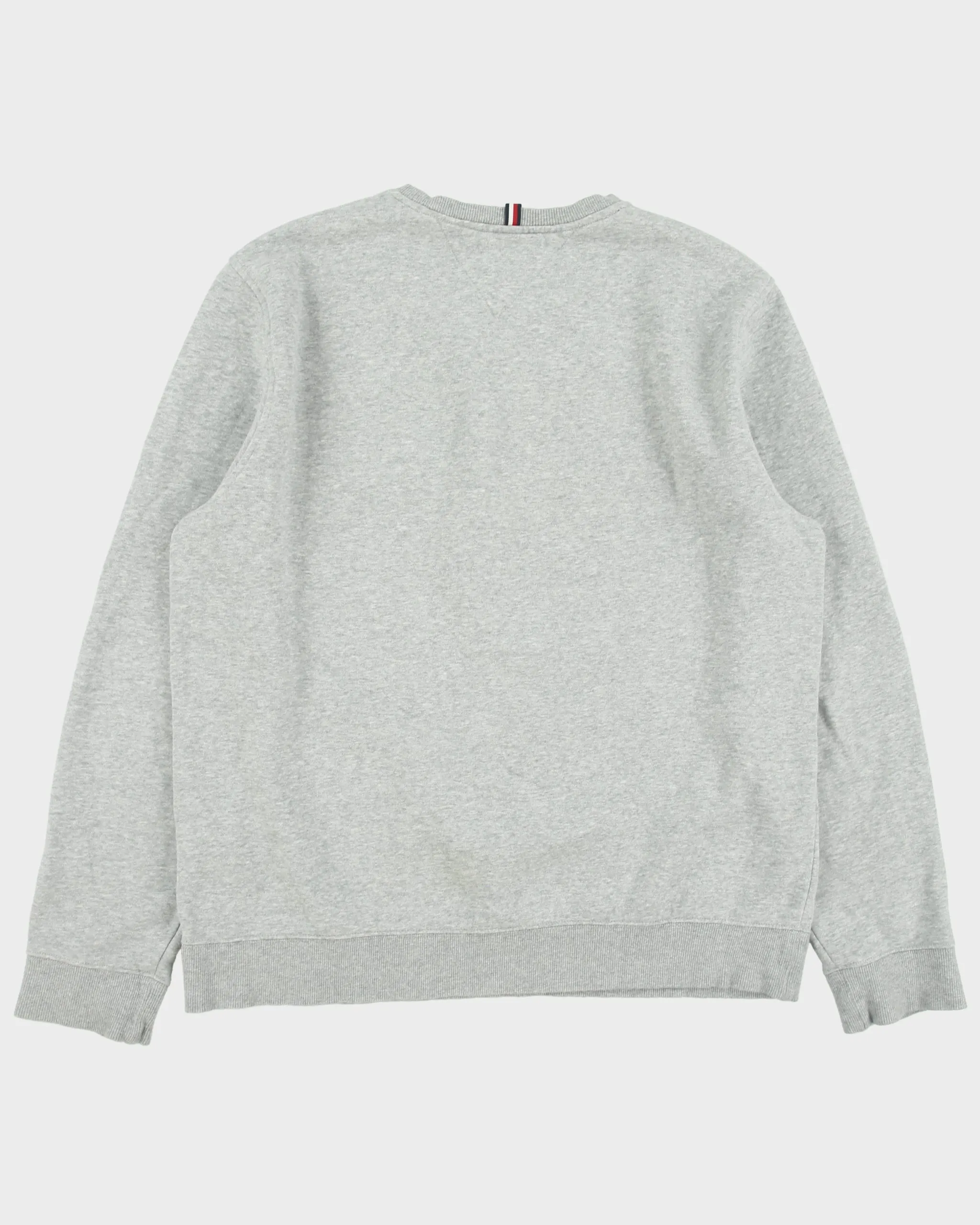 Vintage Tommy Hilfiger Grey Marl Embroidered Spell Out Fleece Lined Crewneck Sweatshirt - L sold by Rokit product image thumbnail 2