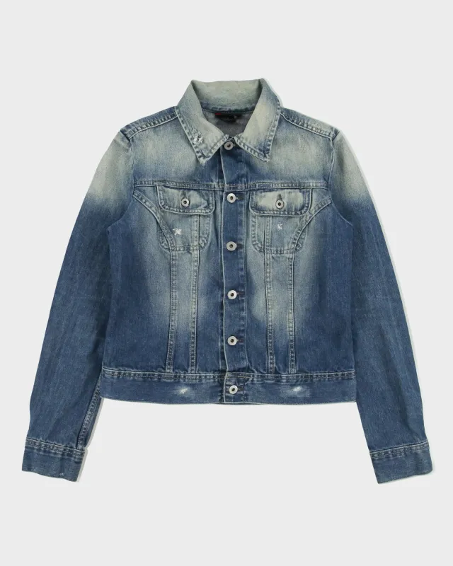 Vintage Y2K 00s Diesel Women's Distressed Denim Trucker Jacket - M made by Diesel