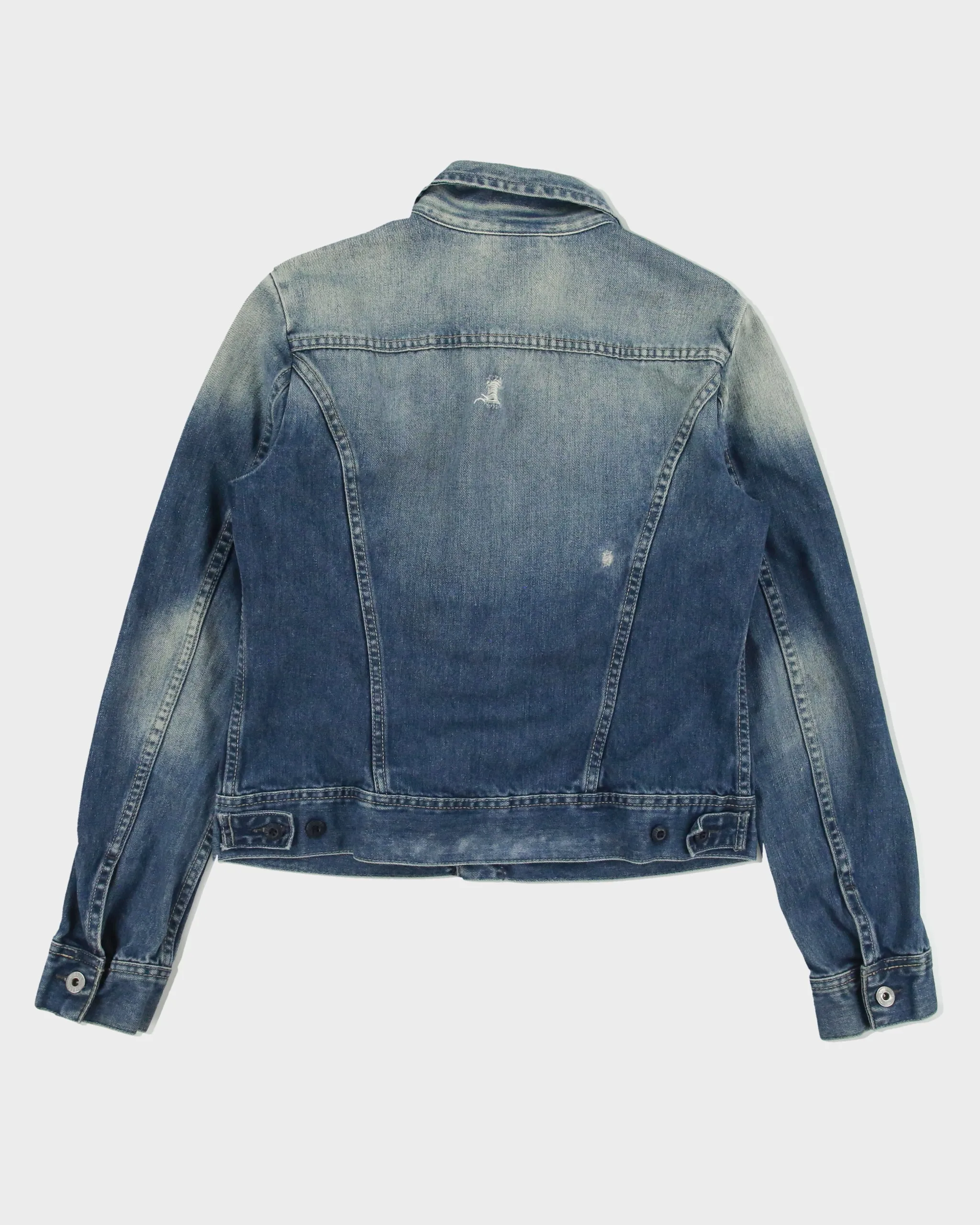 Vintage Y2K 00s Diesel Women's Distressed Denim Trucker Jacket - M sold by Rokit product image thumbnail 2
