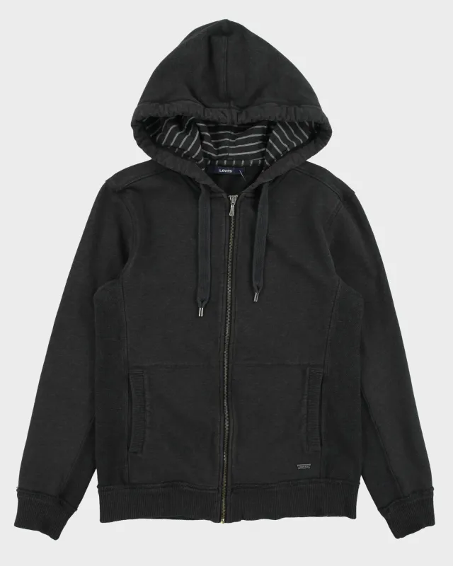 Vintage Y2K 00s Levi's Grey Marl Heavyweight Zip-Up Hoodie - S made by Levi's