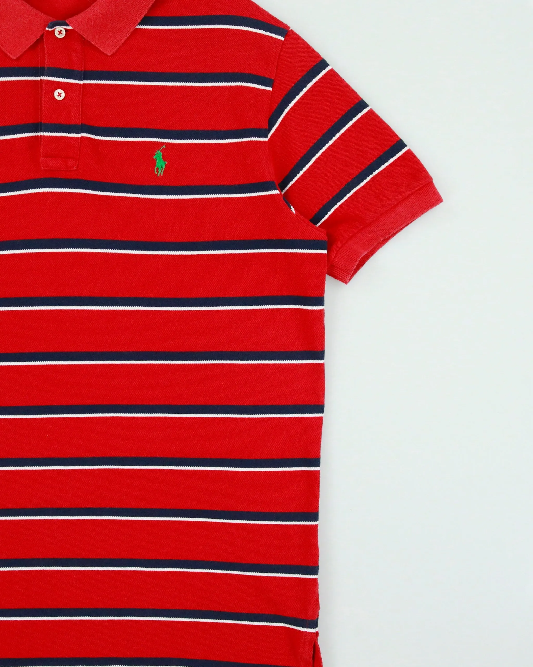 Vintage Y2K 00s Polo Ralph Lauren Classic Striped Short Sleeve Polo Shirt - L sold by Rokit product image thumbnail 3