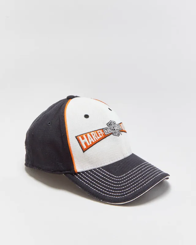 Vintage Y2K 00s Harley Davidson x New Era 39Thirty Embroidered Stretch-Fit Baseball Cap - S/M made by Harley-Davidson