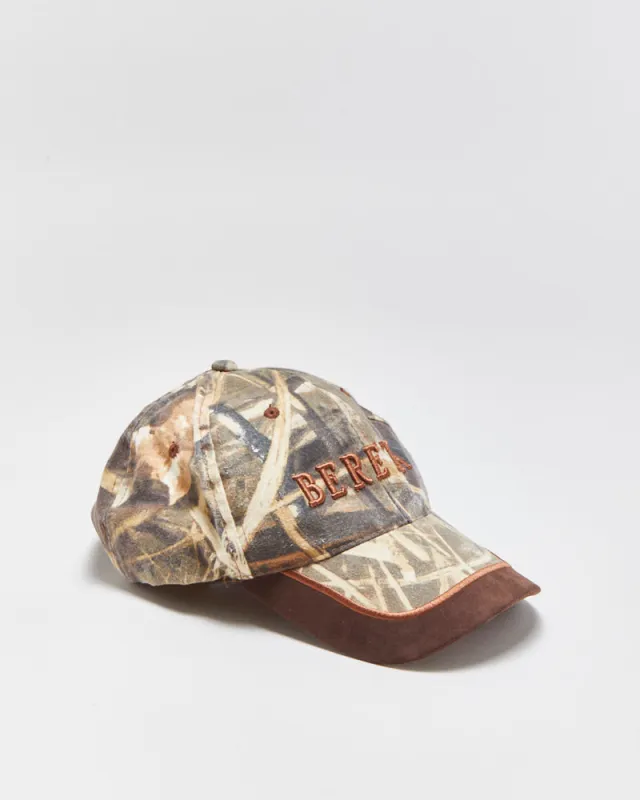 Vintage Beretta Realtree Camo Suede Peak Canvas Baseball Cap - OS made by Rokit