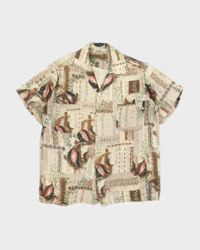 Vintage 1950s Penney's Made In Japan Clown Fish Aloha Short Sleeve Hawaiian Shirt - S made by Rokit
