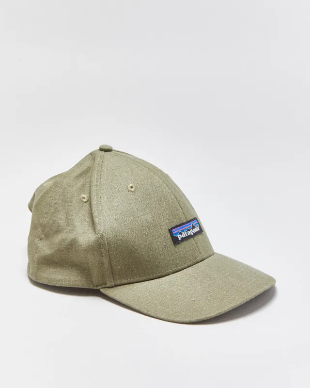 Vintage Patagonia Khaki Hemp Canvas P-6 Logo Curve Brim Snapback - OS made by Patagonia