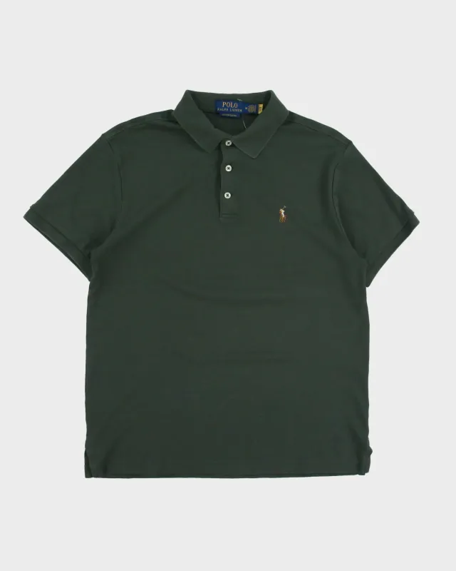 Vintage Polo Ralph Lauren Khaki Custom Slim Fit Short Sleeve Polo Shirt - M made by Ralph Lauren