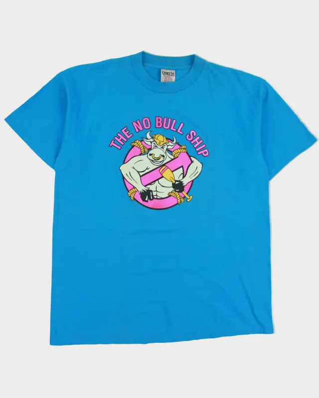 Vintage 1993 The No Bull Ship Dragon Boat Team Heavyweight Oneita Power-T Made In USA Single Stitch Crewneck T-Shirt - XL made by Rokit