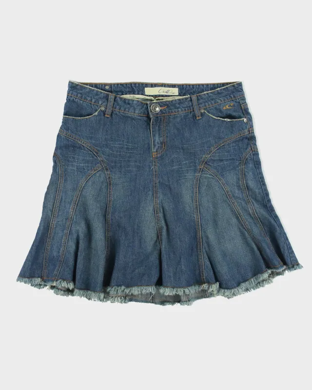 Vintage Y2K 00s O'Neill Flared Raw Hem Denim Skirt - L made by Rokit