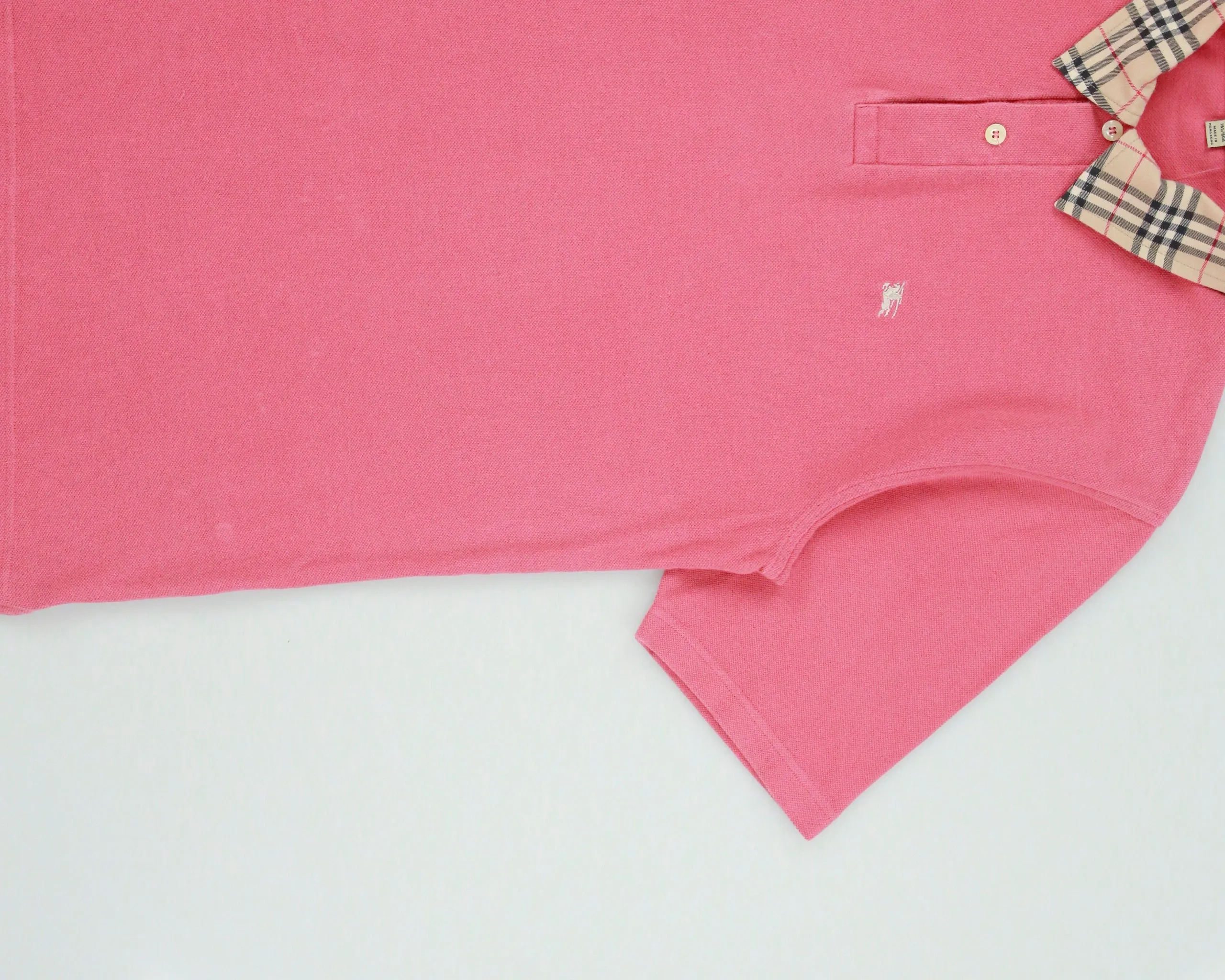 Vintage Y2K 00s Burberry Dark Pink Nova Check Collar Short Sleeve Polo Shirt - S sold by Rokit product image thumbnail 3