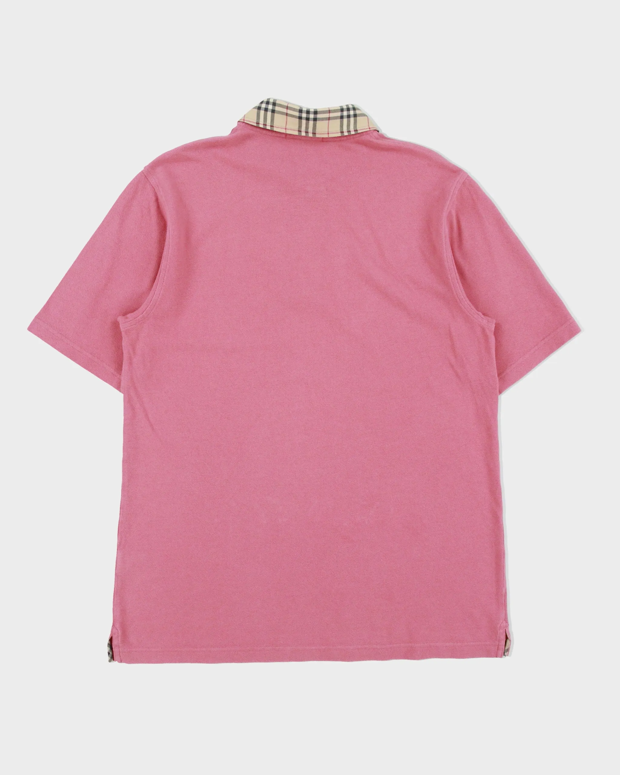Vintage Y2K 00s Burberry Dark Pink Nova Check Collar Short Sleeve Polo Shirt - S sold by Rokit product image thumbnail 2