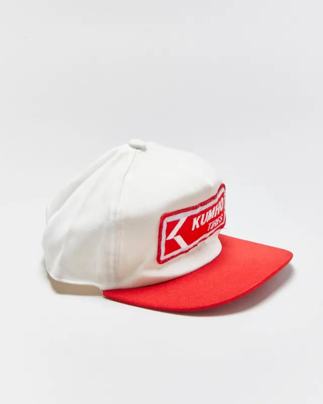 DS Vintage 1980s Kuhmo Tires Patch Flat Brim Trucker Hat - OS made by Rokit