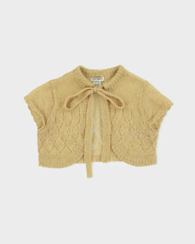 Vintage Y2K 2000s Sharagano Mohair Blend Sparkly Knit Bolero - S made by Rokit