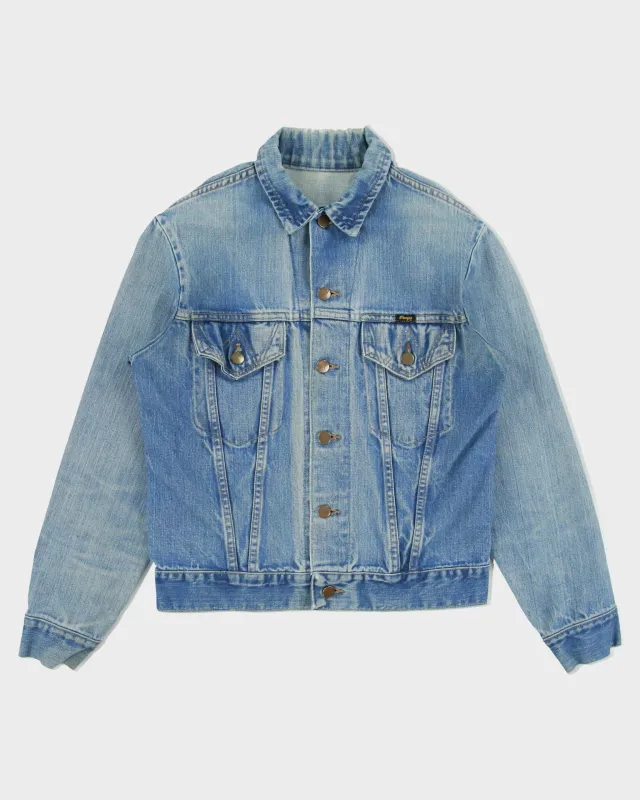 Vintage 1980s Wrangler Blue Bell Maverick Light Wash Type 3 Made In USA Denim Trucker Jacket - M made by Wrangler