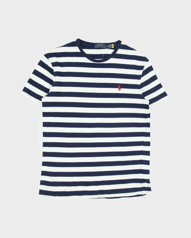 Vintage Polo Ralph Lauren Classic Striped Single Stitch Crewneck T-Shirt - S made by Ralph Lauren