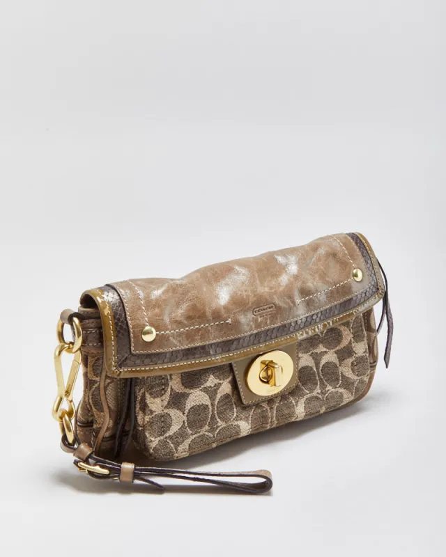 Vintage Y2K 00s Coach Patchwork Turnlock Clutch Bag made by Coach