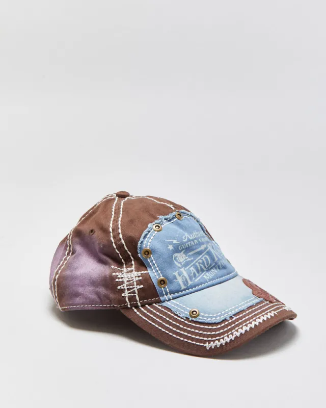 DS Vintage Y2K 00s Hard Rock Dyed Contrast Stitch Denim Patch Baseball Cap - OS made by Hard Rock Cafe