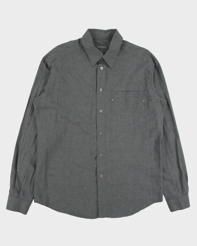Vintage Y2K 00s Versace Jeans Couture Snap Button Long Sleeve Chambray Shirt - XL made by Versace