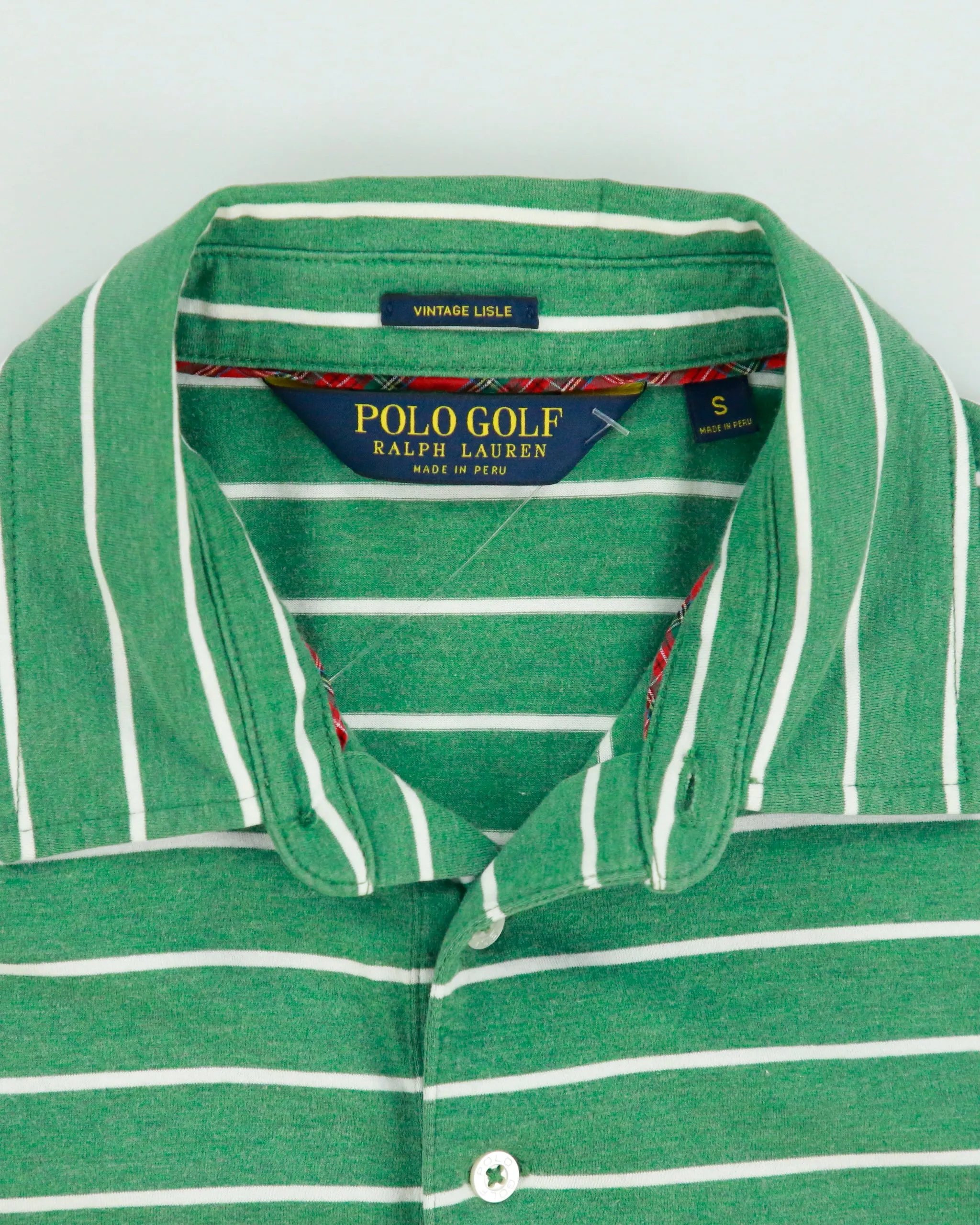 Polo Ralph Lauren Golf Vintage Lisle Striped Short Sleeve Pocket Polo Shirt - S sold by Rokit product image thumbnail 5