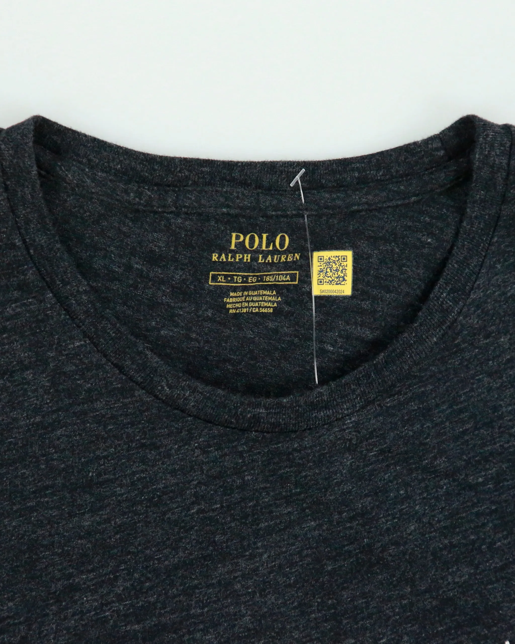 Vintage Polo Ralph Lauren Grey Marl Heavyweight Single Stitch Crewneck T-Shirt - XL sold by Rokit product image thumbnail 5