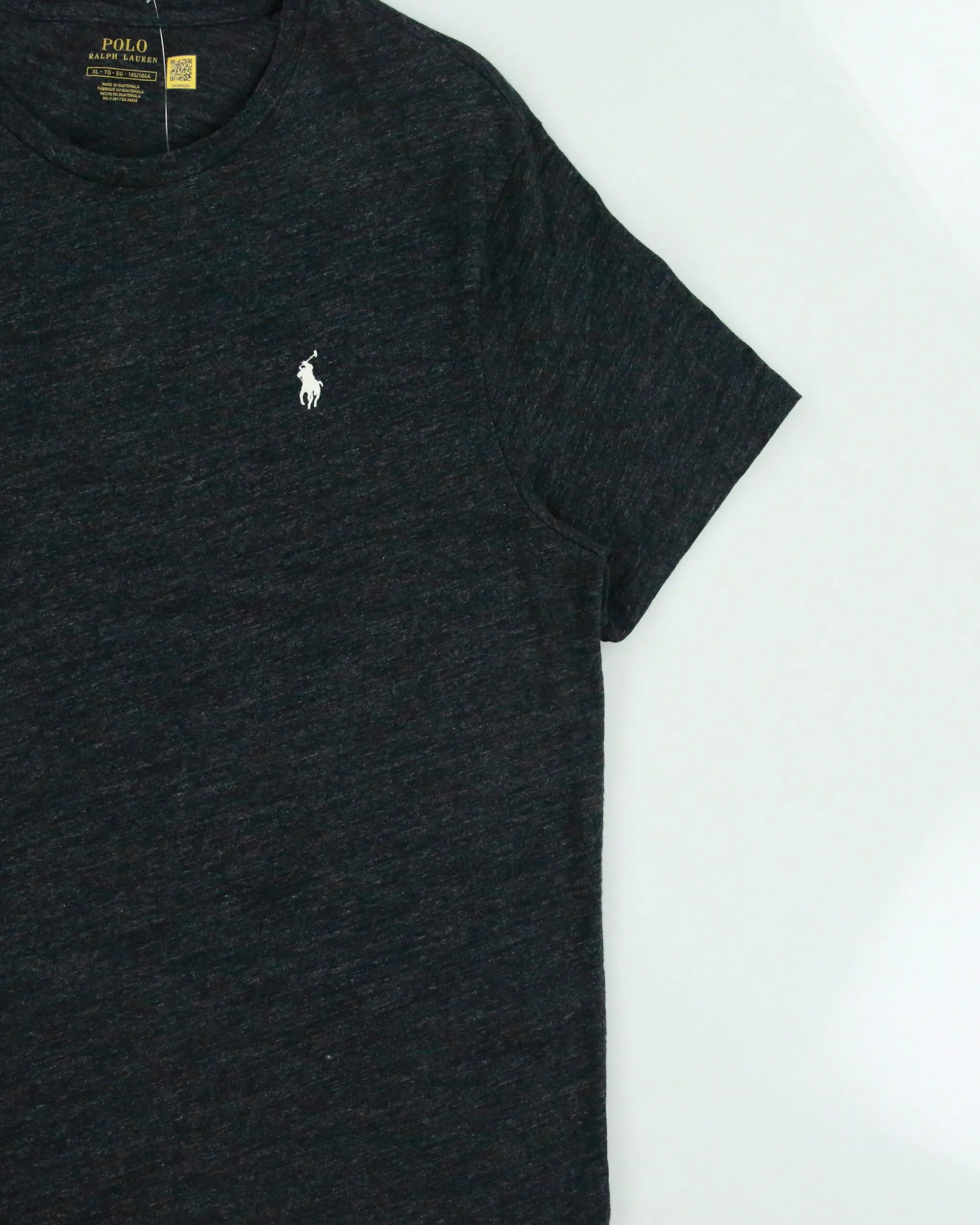 Vintage Polo Ralph Lauren Grey Marl Heavyweight Single Stitch Crewneck T-Shirt - XL sold by Rokit product image thumbnail 3