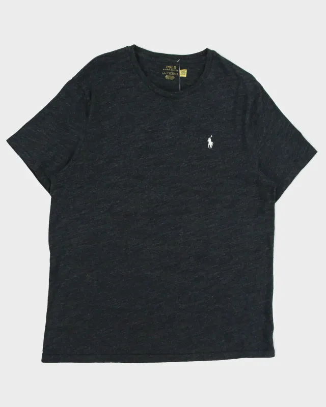 Vintage Polo Ralph Lauren Grey Marl Heavyweight Single Stitch Crewneck T-Shirt - XL made by Ralph Lauren
