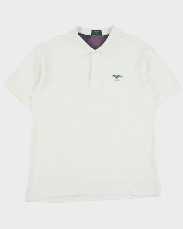 Vintage 1990s Valentino Jeans Heavyweight Embroidered Short Sleeve Polo Shirt - XL made by Valentino