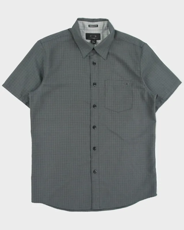 Vintage Y2K 00s Oakley Grid Check O Icon Regular Fit Short Sleeve Shirt - M made by Oakley
