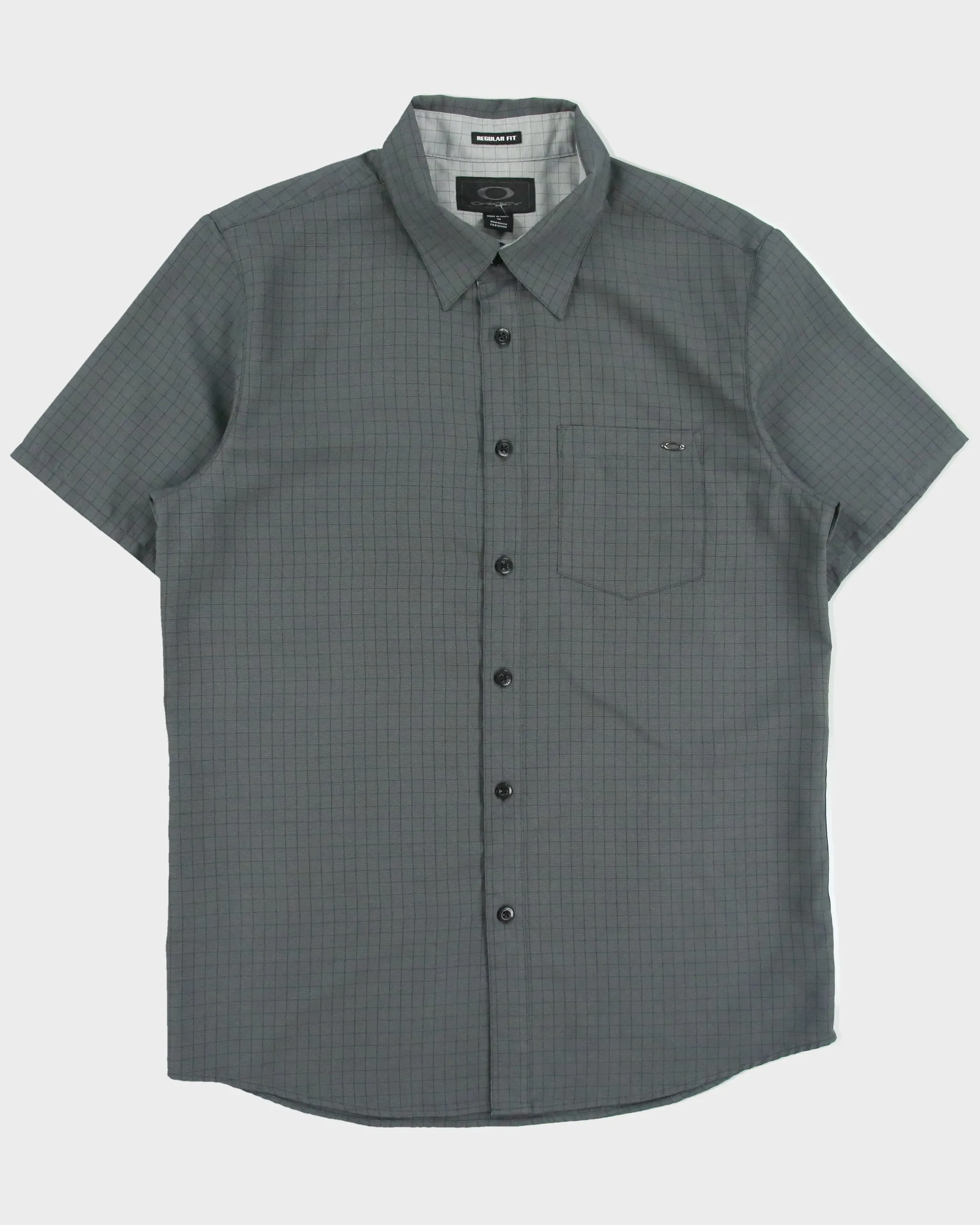 Vintage Y2K 00s Oakley Grid Check O Icon Regular Fit Short Sleeve Shirt - M sold by Rokit