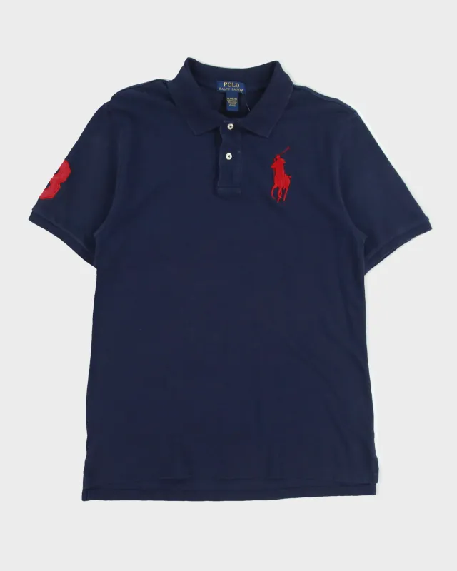 Vintage Polo Ralph Lauren Navy Women's Big Pony Short Sleeve Polo Shirt - XL made by Ralph Lauren