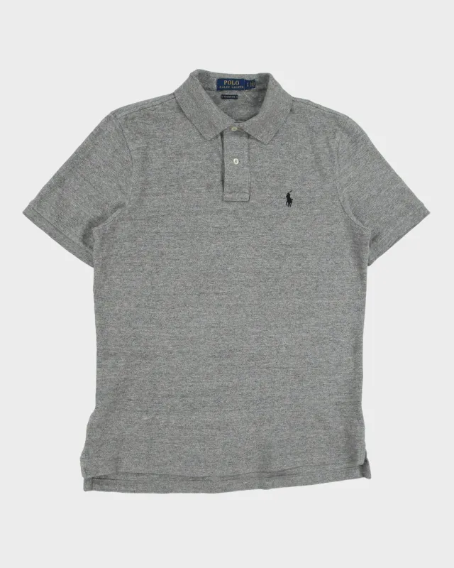 Vintage Polo Ralph Lauren Marl Grey Classic Fit Short Sleeve Polo Shirt - S made by Ralph Lauren