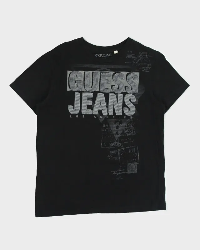 Vintage Y2K 00s Guess Jeans Patch Embroidered Crewneck T-Shirt - L made by Guess