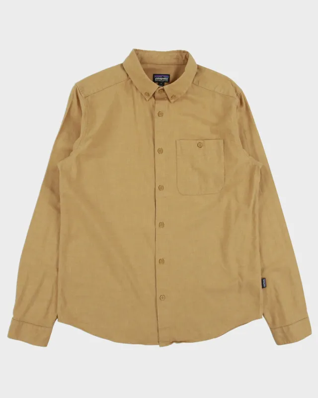 Vintage Patagonia Tan Organic Linen Look Long Sleeve Hart Shirt - M made by Patagonia