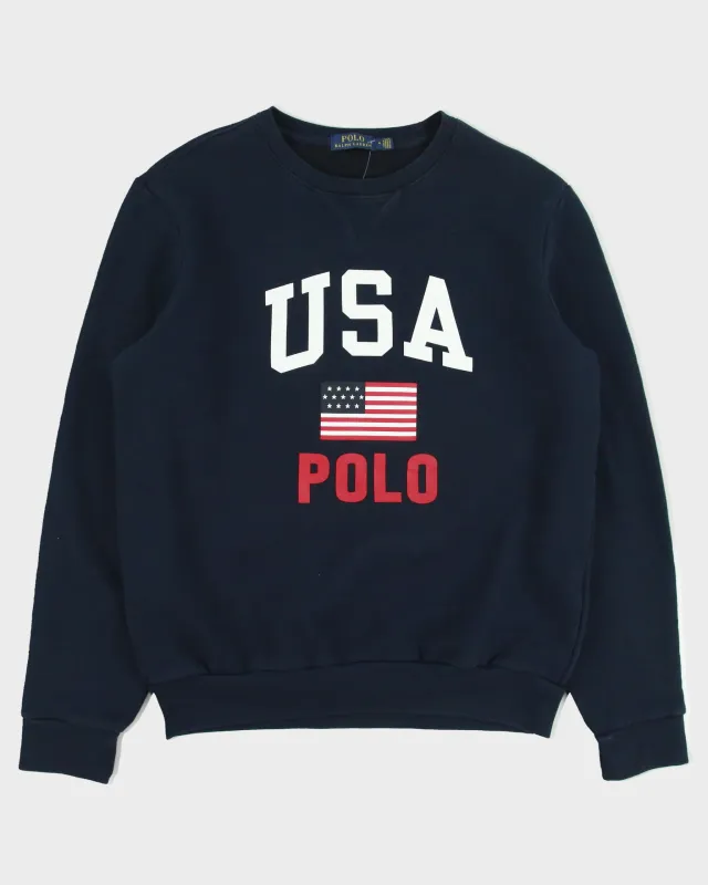 Vintage Polo Ralph Lauren USA Fleece Lined Crewneck Sweatshirt - L made by Ralph Lauren