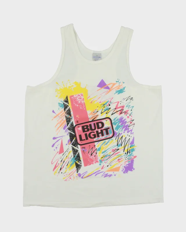 Vintage 1990s Bud Light Heavyweight Brockum Made In Canada Single Stitch Tank Top Vest - L made by Rokit