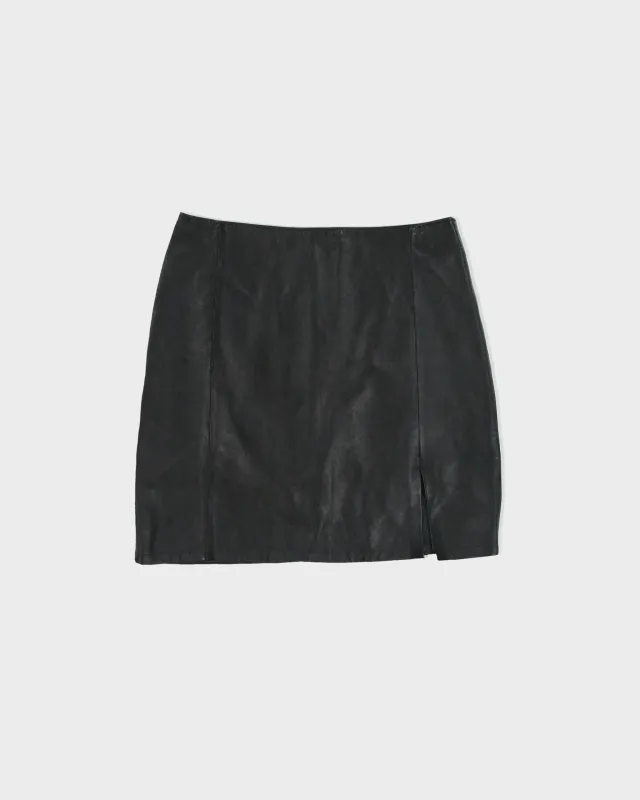 Vintage 1990s Conbipel Soft Leather Thigh Split Mini Skirt - XS made by Rokit