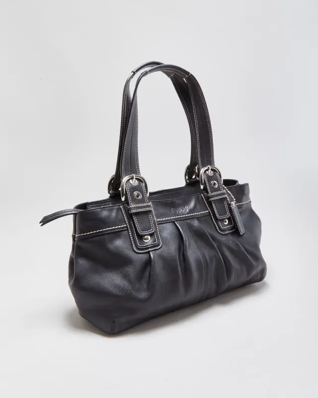 Vintage Y2k 00s Coach Soho Pleated Leather Tote Handbag made by Coach