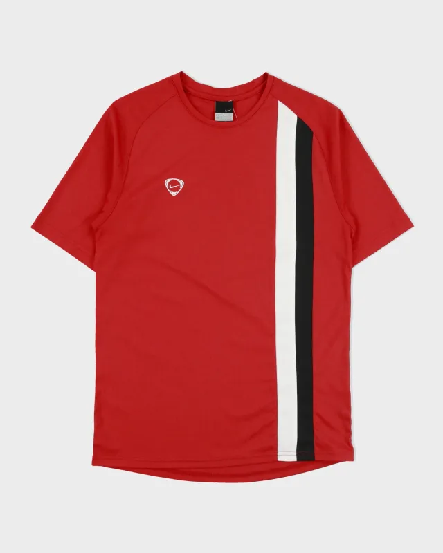 Vintage Y2K 00s Nike Football Striped Crewneck T-Shirt - S made by Nike