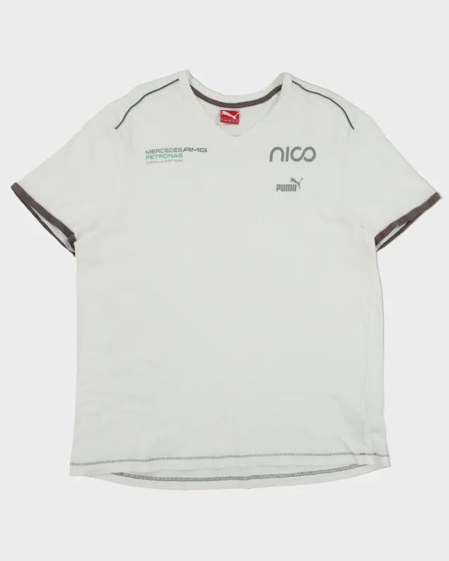 Vintage Puma Mercedes AMG Petronas Formula One Team V-Neck T-Shirt - XL made by Puma